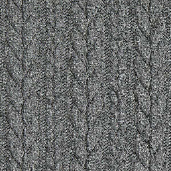 Jerseyjacquard cloqué kabelsteekpatroon – donkergrijs,  image number 1