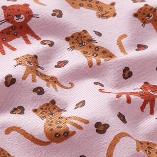 Biologische katoenjersey Gelukkig luipaard – roze, 