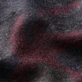 Mantelstof Wolmix Camouflage &ndash; zwart/merlot, 