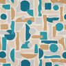 Decostof Half panama abstracte vormen – natuur/petroleum,  thumbnail number 1