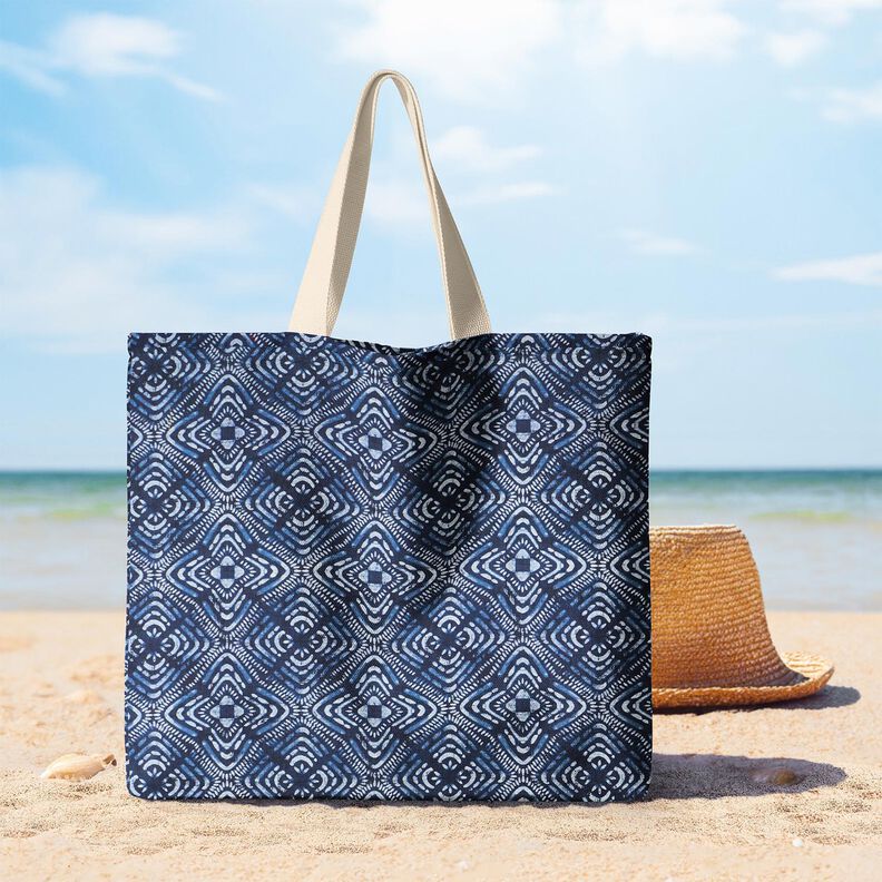 Decostof Canvas Batiktegels – indigo/wit, image number 9