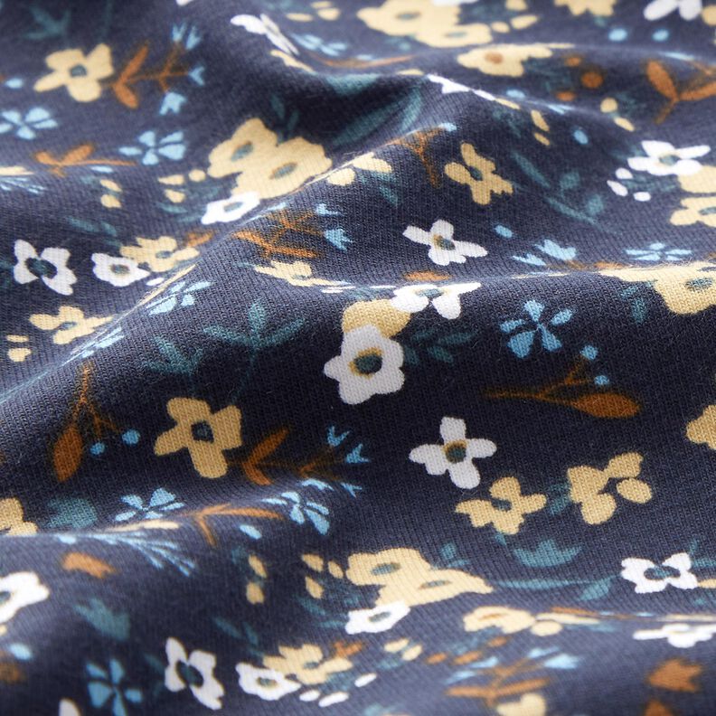 Katoenjersey Millefleurs – nachtblauw,  image number 2