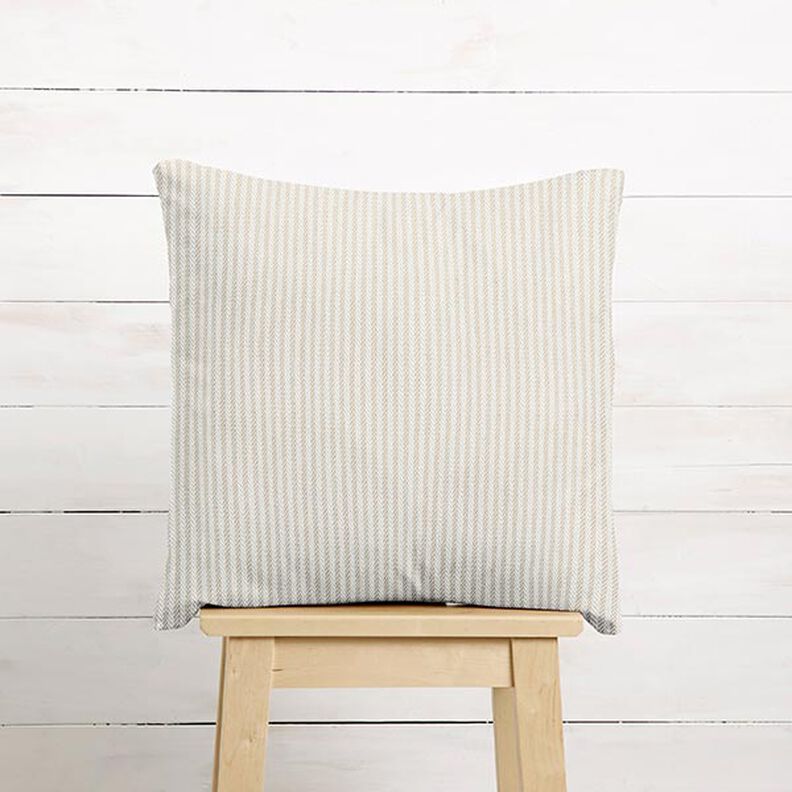Decostof Jacquard Subtiele strepen – donkerbeige,  image number 6