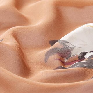 Zijden chiffon geverfde bloemen – bruin, 