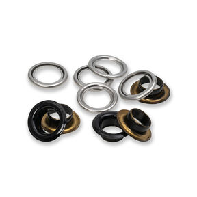 Oogjes met sluitringen [20 stuks | Ø 11 mm] | Prym – zwart/zilver metallic, 