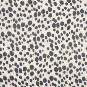 Chiffon abstracte cirkels – wit/zwart, 