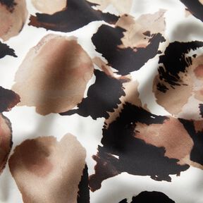 Katoenstretch abstracte stippen – ivoor/amandel, 