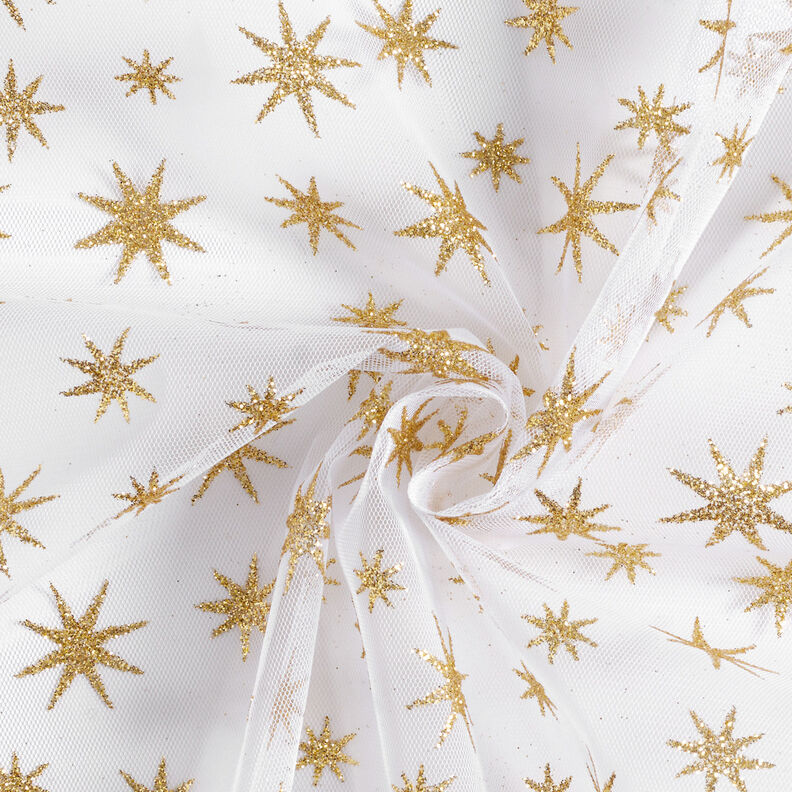 Tule glittersterren – wit/goud,  image number 3