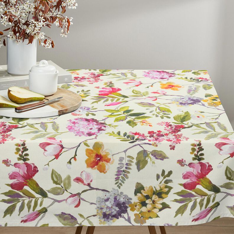 Decostof Canvas Hortensia's – creme/licht bessen, image number 8