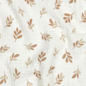 Mousseline/dubbel gehaakte stoffen Takken | Poppy Fabrics – ivoor/mocca, 