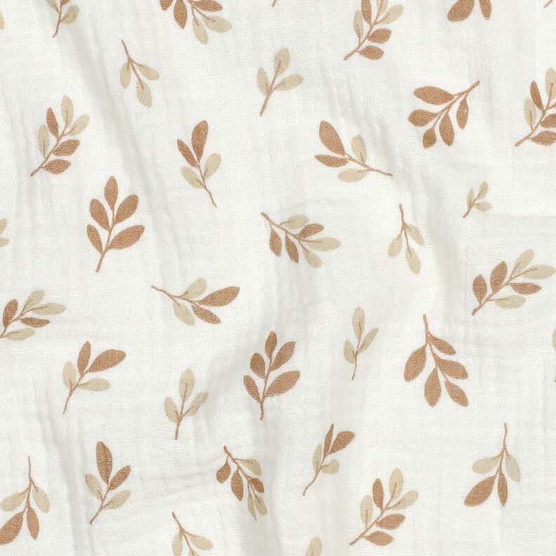 Mousseline/dubbel gehaakte stoffen Takken | Poppy Fabrics – ivoor/mocca,  image number 2