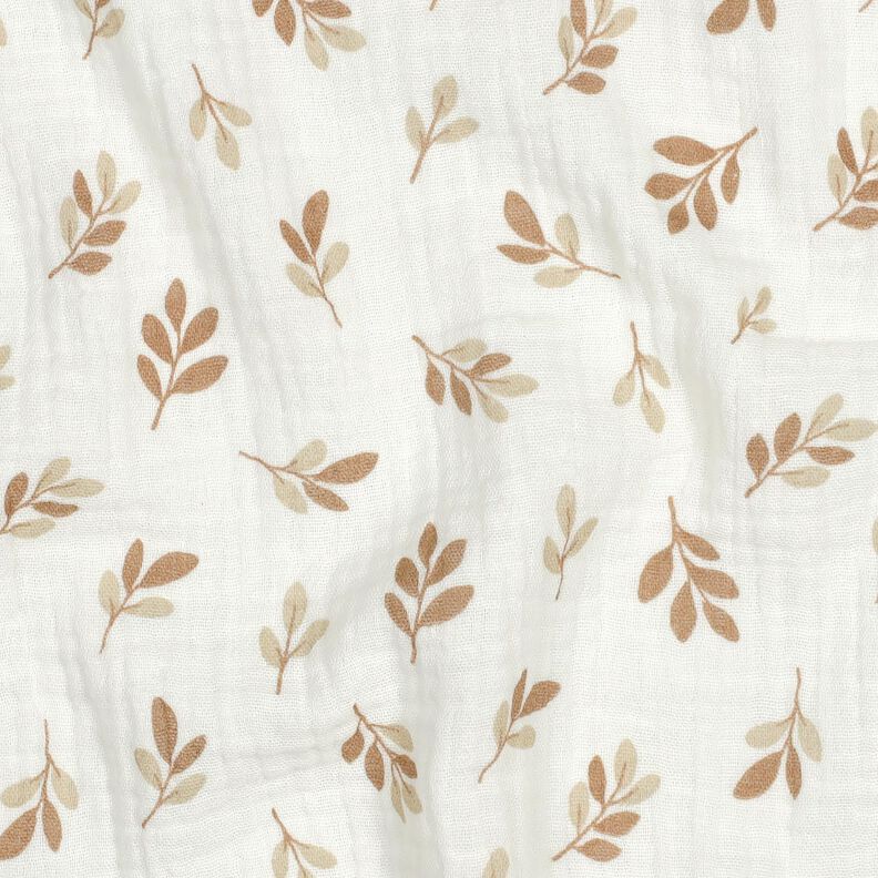 Mousseline/dubbel gehaakte stoffen Takken | Poppy Fabrics – ivoor/mocca, image number 2