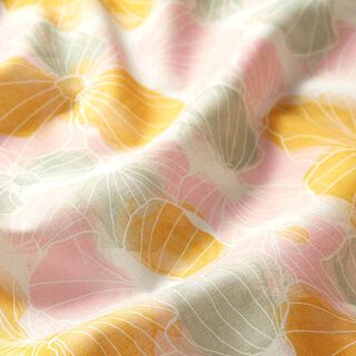 GOTS batist schelpenbloemen | Tula – ecru/pastelgroen, 
