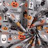 Katoenen stof Popeline Happy Halloween – olifantgrijs/lichtoranje,  thumbnail number 3