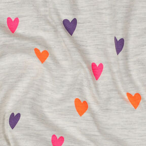 Katoenjersey Neonharten | by Poppy – natuur/neon oranje, 