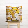 Katoenen stof Cretonne grote retrobloemen – zwart/zonnegeel,  thumbnail number 7