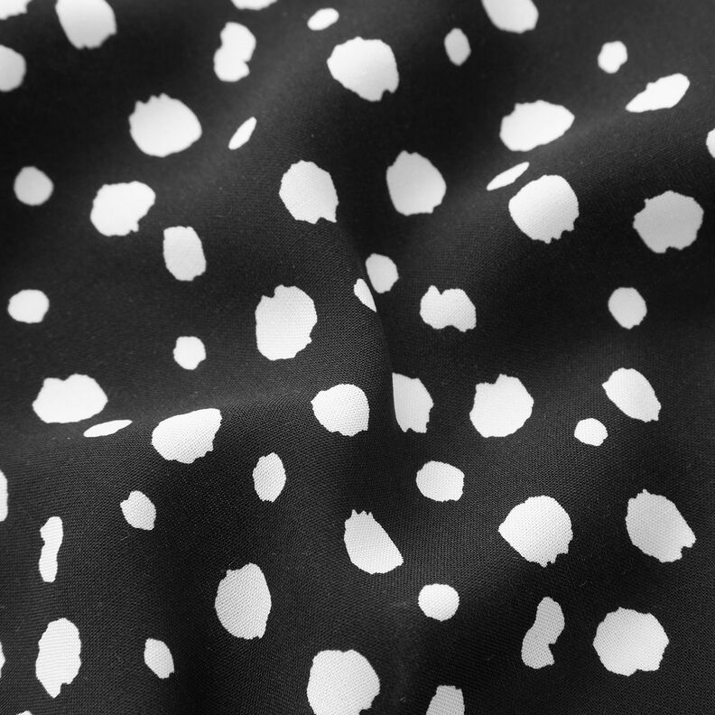 Viscosestof onregelmatige stippen – zwart/wit,  image number 2