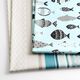 Katoen cretonne retro strepen – licht turkoois,  thumbnail number 3