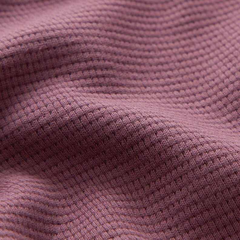 Mini Katoenen wafel jersey effen – aubergine,  image number 3