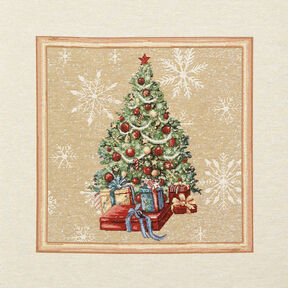 Decopaneel Gobelin Dennenboom – karmijnrood/lichtbeige, 