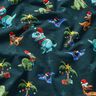 French Terry sommersweat Kerstdinosaurussen onder palmbomen | Glitzerpüppi – petroleum/lichtgroen,  thumbnail number 2