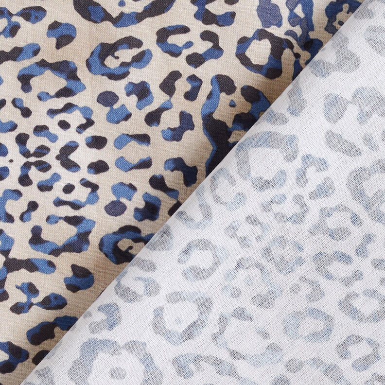 GOTS Katoenpopeline Luipaardpatroon | TCC x LOOKS by Wolfgang Joop – indigo/licht taupe,  image number 6