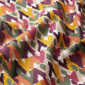 Katoenen stof Cretonne Etnische print – bessen/mosterd, 
