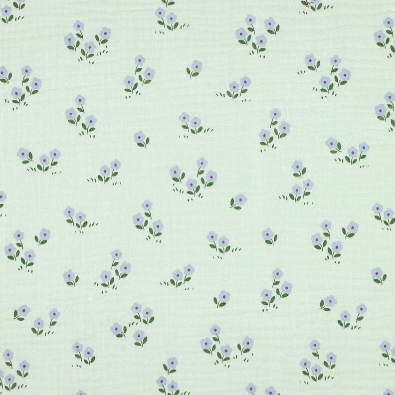 Mousseline/dubbel gehaakte stoffen Bloemetjes | Poppy Fabrics – licht mint,  image number 1