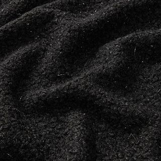 Breiwerk bouclé glanzende draden – zwart, 
