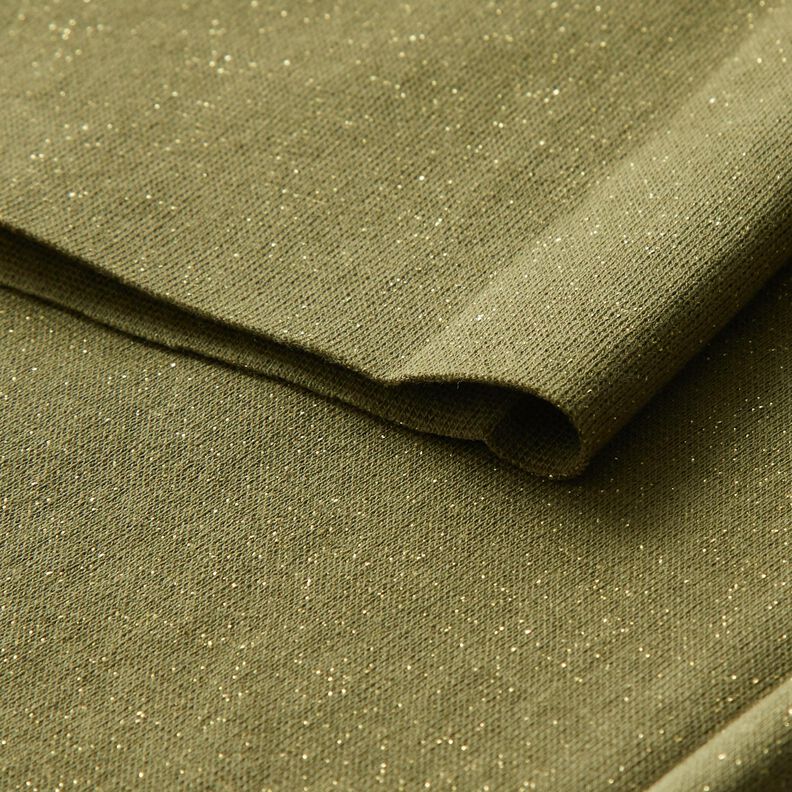 Boordstof met glitter rondgebreid – olijf/goud metallic, image number 4
