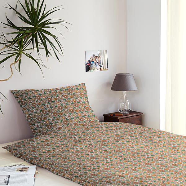 Katoenen stof Cretonne Etnische kringen – groen, image number 6