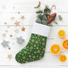 Katoenen stof Popeline Sneeuwkristal – groen/goud,  thumbnail number 6