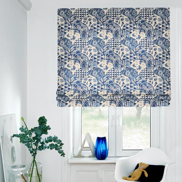 Decostof half panama Maritiem – blauw/natuur, image number 7