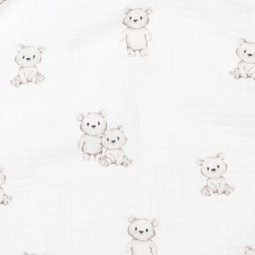 GOTS Mousseline/dubbel gehaakte stoffen Vriendelijke beren Digitaal printen | Poppy Fabrics –, 