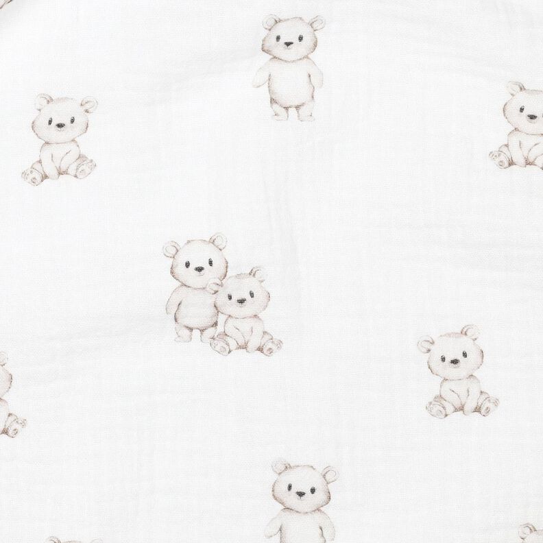 GOTS Mousseline/dubbel gehaakte stoffen Vriendelijke beren Digitaal printen | Poppy Fabrics –,  image number 2