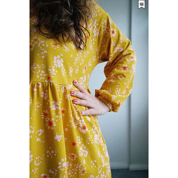 GOTS Katoenjersey Kamille | Tula – currygeel/roze, image number 8