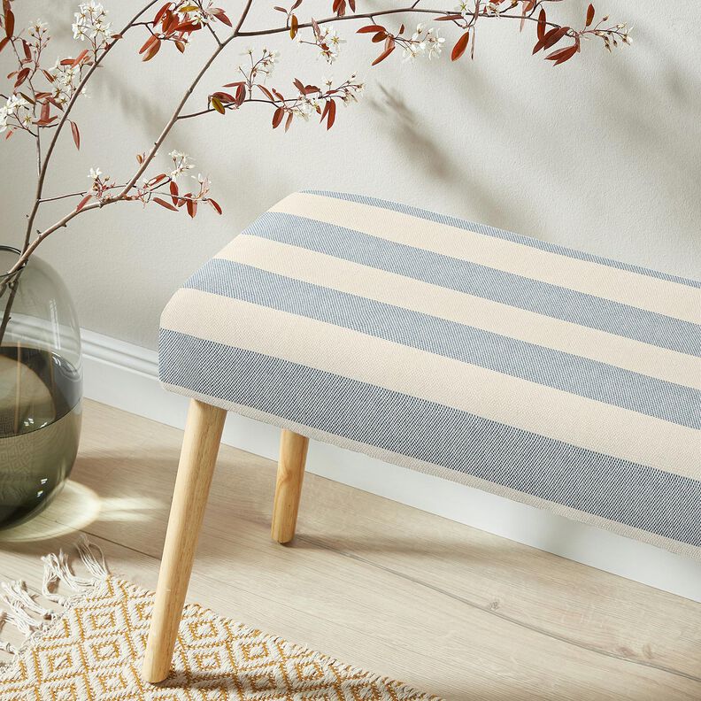 Decostof Panama Brede strepen &ndash; blauwgrijs/lichtbeige,  image number 5