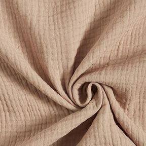 GOTS Drielaagse katoenen mousseline – donkerbeige, 
