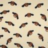 Teddy pluche Hondenkoppen | Poppy Fabrics – lichtbeige/zwartbruin,  thumbnail number 1