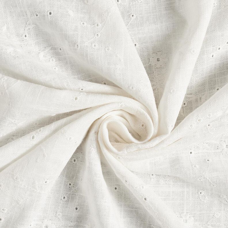 Viscose-linnen-mix Los borduursel Bloemenranken – ivoor,  image number 3