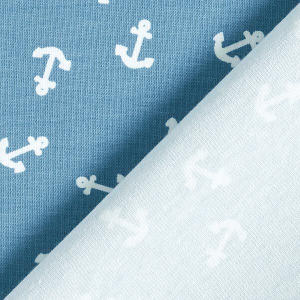 Katoenjersey Kleine ankers – lichtblauw/wit, image number 4