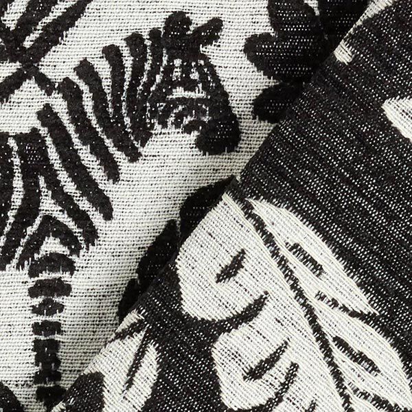 Chenille-Jacquard Barok jungle – zwart/ecru, image number 4