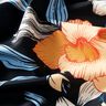 Badpakstof grote hibiscusbloemen – zwart blauw/perzik,  thumbnail number 2