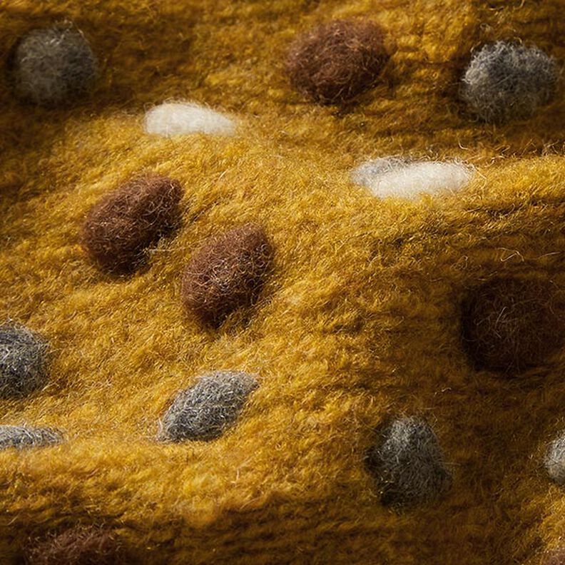 Gebreide wol kleurrijke knoppen – currygeel,  image number 2
