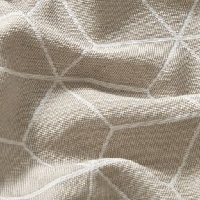 Decostof Jacquard moderne kubussen – cashew/ivoor, 