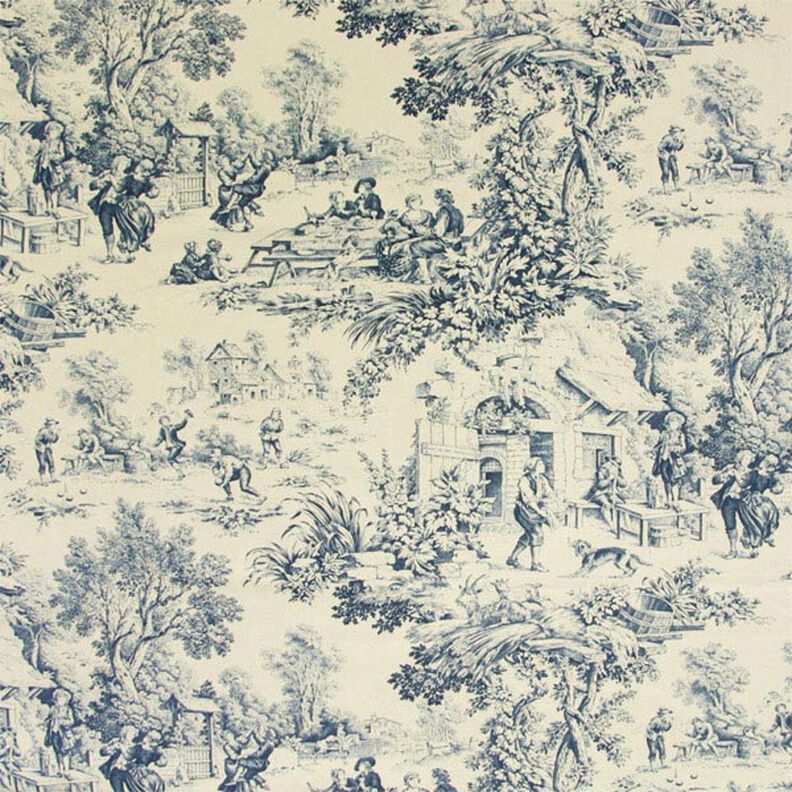 Toile de Jouy – staalblauw,  image number 1