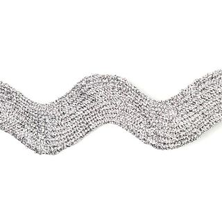 Zigzagband lurex [40 mm] - zilver, 