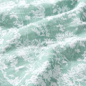 Mousseline/dubbel gehaakte stoffen Bloemenmotief – eucalyptus/wit,  Mousseline/dubbel gehaakte stoffen Bloemenmotief – eucalyptus/wit,