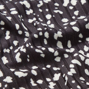 Ribjersey abstracte stippen – zwart/wit, 