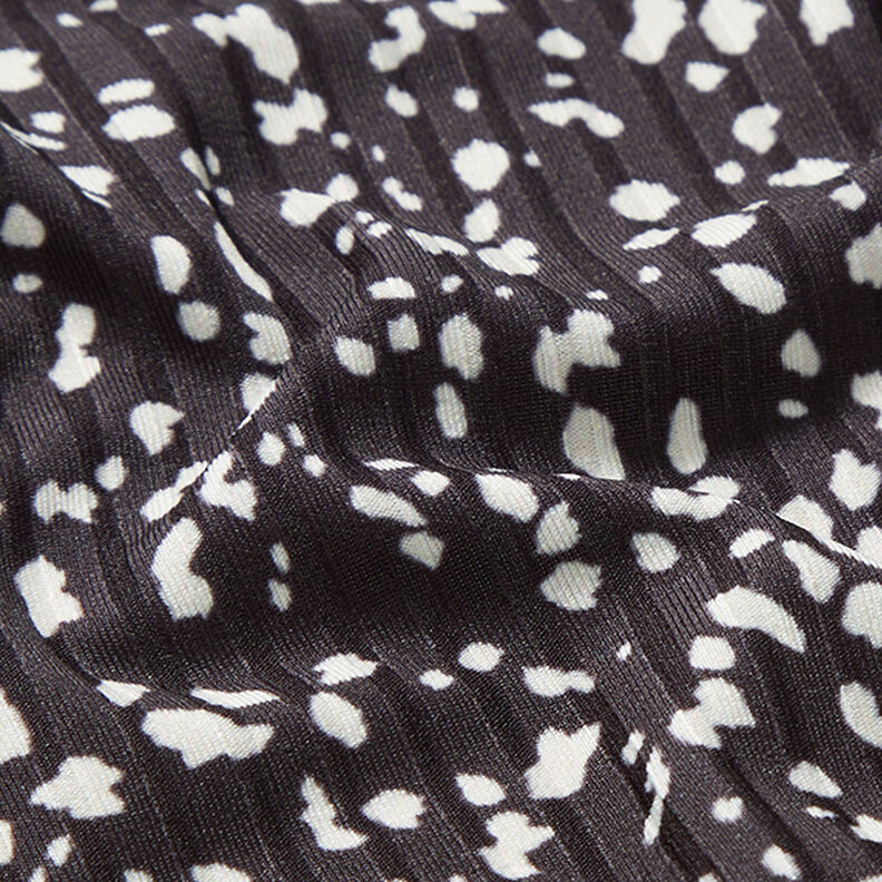 Ribjersey abstracte stippen – zwart/wit,  image number 2